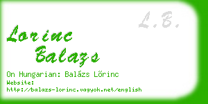 lorinc balazs business card